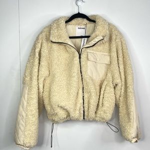 NWT Garage Cream Fluffy Teddy Jacket Coat Size XL